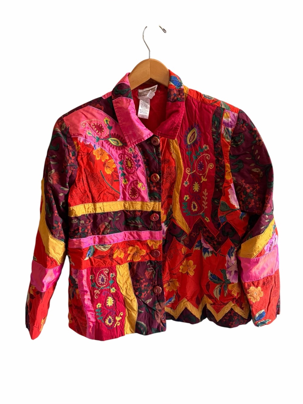 Coldwater Creek vintage embroidered patchwork jacket avant garde whimsy Bohemian